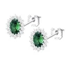 Clous d'oreille Lotus Silver Marquise vert
