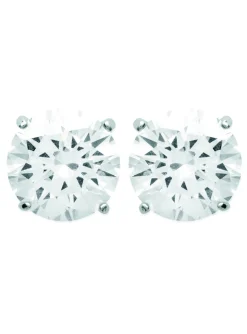 Clous d'oreilles Brillaxis oxyde 4 griffes 6mm