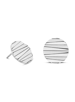 Clous d'oreilles Coeur de Lion Round Wave Silber