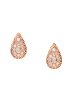 Clous d'oreilles Fossil Mosaic Teardrop en nacre