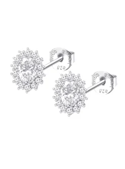 Clous d'oreilles Lotus Silver Marquise blanc