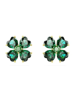 Clous d'oreilles Swarovski Idyllia trèfle vert