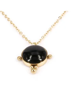 Collier Zag Bijoux acier doré noir_x005f_x000D_onyx