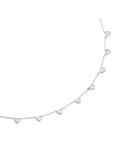 Collier Agatha Adorée argent rhodié coeurs oxydes
