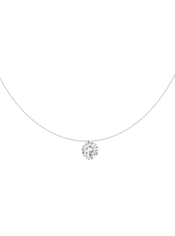 Collier Agatha argent rhodié fil transparent oxyde