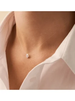 Collier Agatha argent rhodié fil transparent oxyde