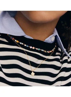 Collier Agatha Felicite argent doré trèfle