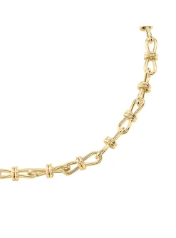 Collier Agatha Maude laiton doré maille nœud