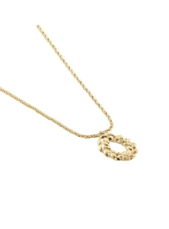 Collier Agatha métal doré pendentif anneau tressé_x005f_x000D_ligne Tresse