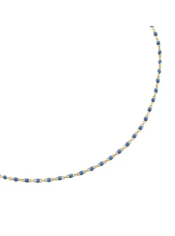 Collier Agatha Smarty doré perles émail bleu roi