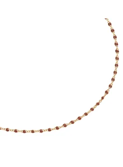 Collier Agatha Smarty laiton doré et email bordeaux