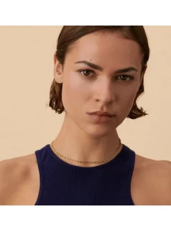 Collier Agatha Smarty laiton doré et email argenté