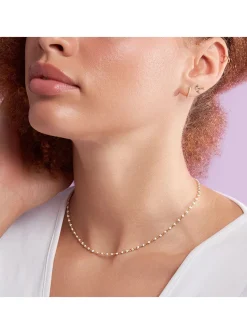 Collier Agatha Smarty laiton perles émail blanc