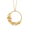 Collier Brillaxis anneau fleuri plaqué or