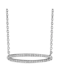 Collier Brillaxis anneau ovale empierré