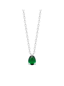 Collier Brillaxis argent rhodié oxyde vert
