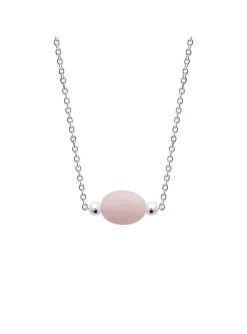 Collier Brillaxis argent quartz rose