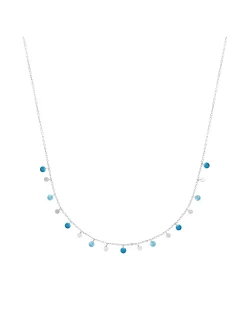 Collier Brillaxis argent pampilles bleues