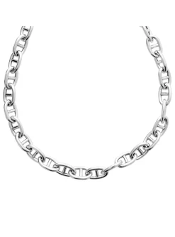 Collier Brillaxis argent rhodié maille marine