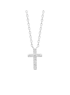 Collier Brillaxis argent rhodié croix empierrée_x005f_x000D_45 cm