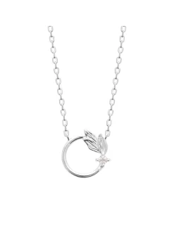 Collier Brillaxis argent feuille oxyde