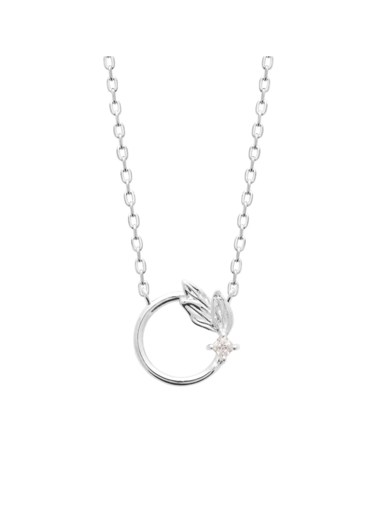 Collier Brillaxis argent feuille oxyde