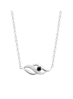 Collier Brillaxis argent flamme perle noire