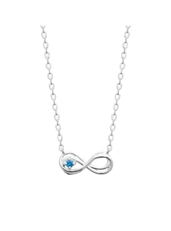 Collier Brillaxis argent infini perle bleue