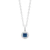 Collier Brillaxis argent rhodié pendentif oz bleu