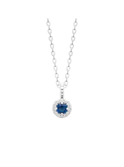 Collier Brillaxis argent rhodié pendentif oz bleu
