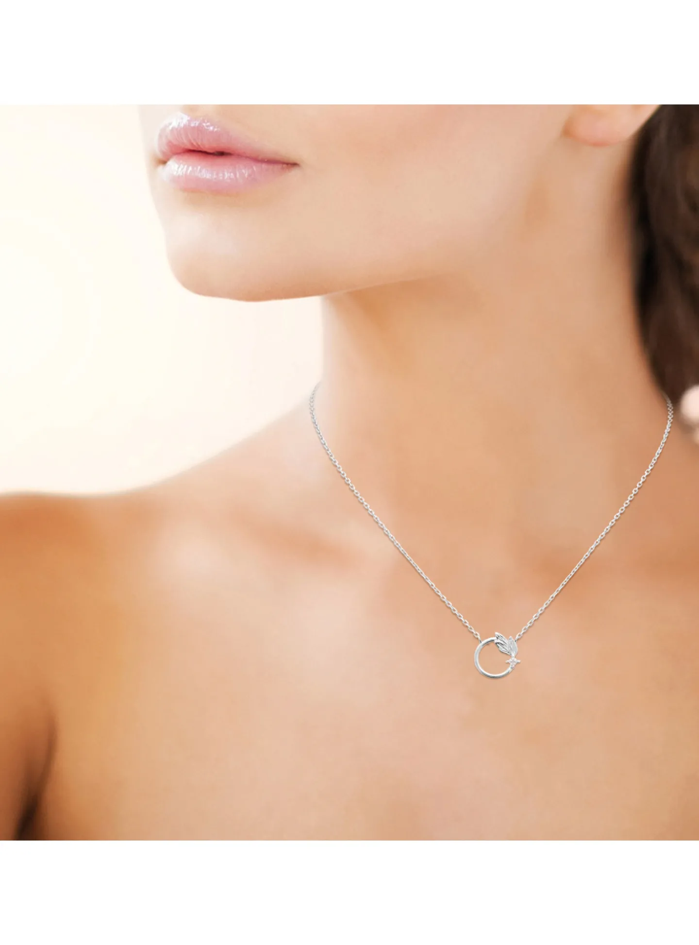 Collier Brillaxis argent feuille oxyde