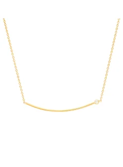 Collier Brillaxis barrette or jaune et diamant 0.02
