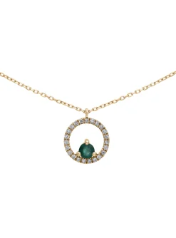 Collier Brillaxis cercle or diamants émeraude