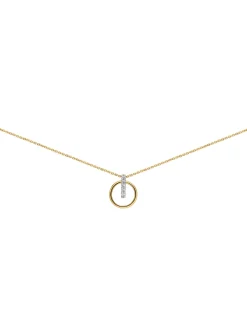 Collier Brillaxis cercle or jaune barrette oxydes