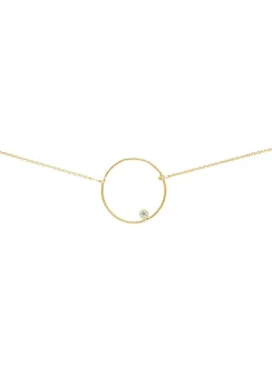 Collier Brillaxis cercle or jaune 18 carats diamant