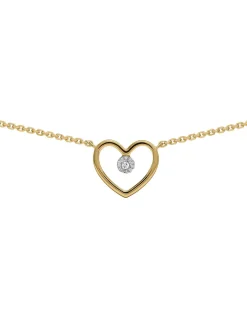 Collier Brillaxis coeur or bicolore diamant