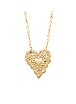 Collier Brillaxis coeur plaqué or