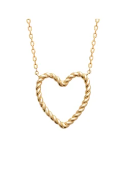 Collier Brillaxis coeur torsadé plaqué or
