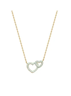 Collier Brillaxis coeurs superposés plaqué or