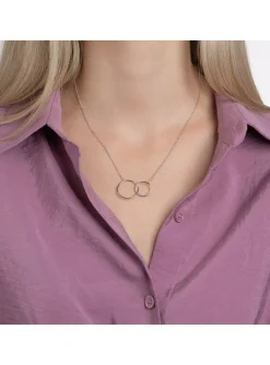 Collier Brillaxis deux anneaux entrelacés