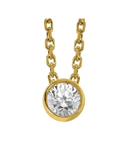 Collier Brillaxis diamant serti clos 0.25ct or jaune