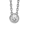 Collier Brillaxis diamant serti clos 0.08ct or gris