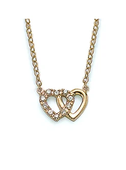 Collier Brillaxis doré coeurs entrelacés_x005f_x000D_45 cm