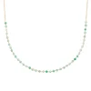 Collier Brillaxis doré perles calcédoine verte