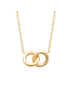 Collier Brillaxis double anneaux plaqué or