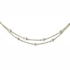 Collier Brillaxis double chaîne perles d'eau douce
