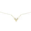 Collier Brillaxis Double V laqué pailleté or 9carats