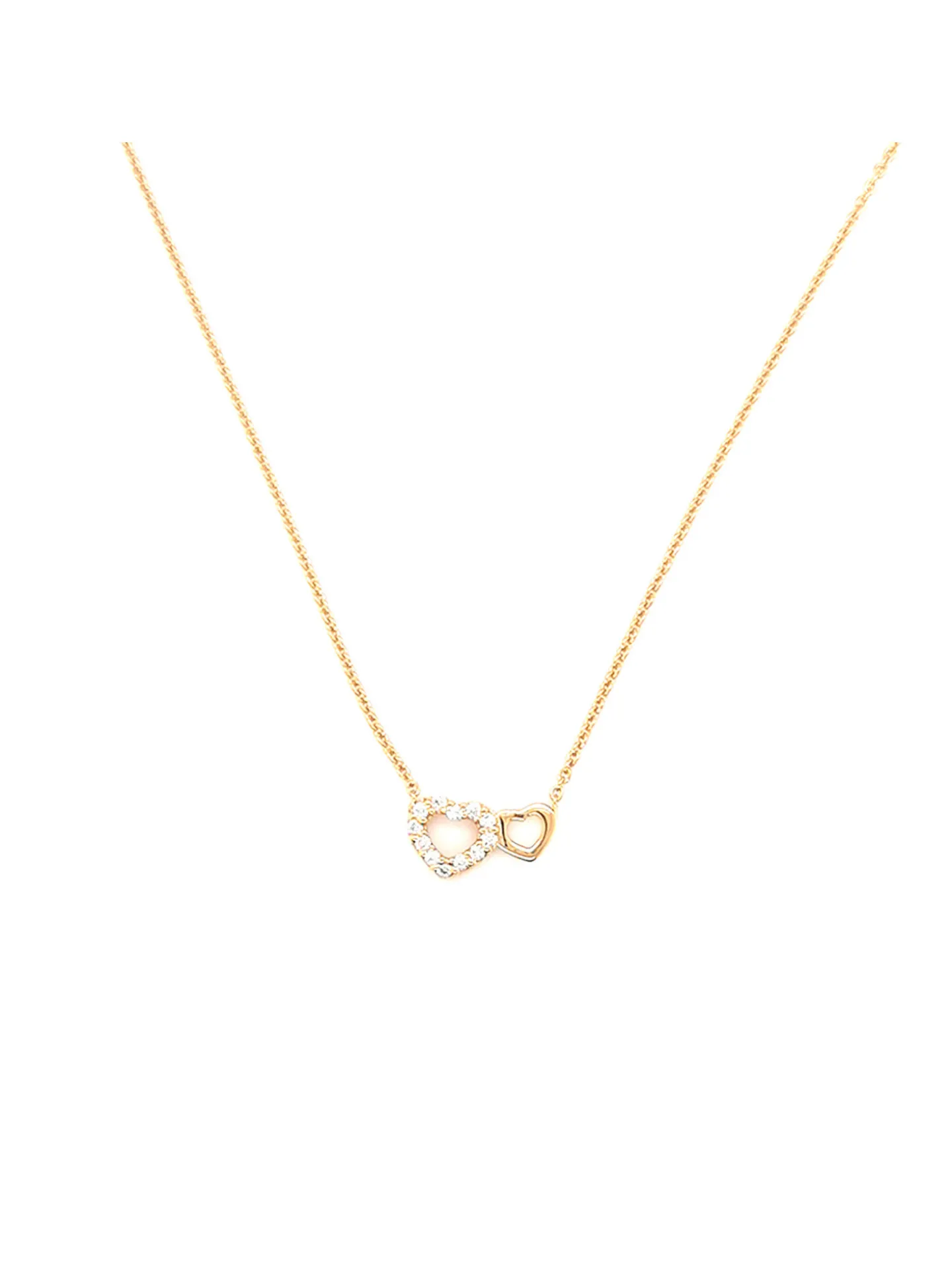 Collier Brillaxis double coeur or jaune 9 carats