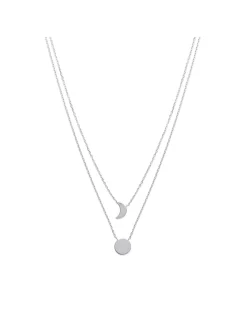 Collier Brillaxis double soleil lune