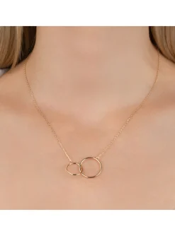 Collier Brillaxis double anneaux doré